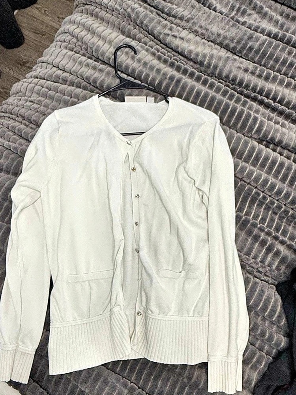 croft & barrow Ribbed Button Front Cardigan Size Large Like New